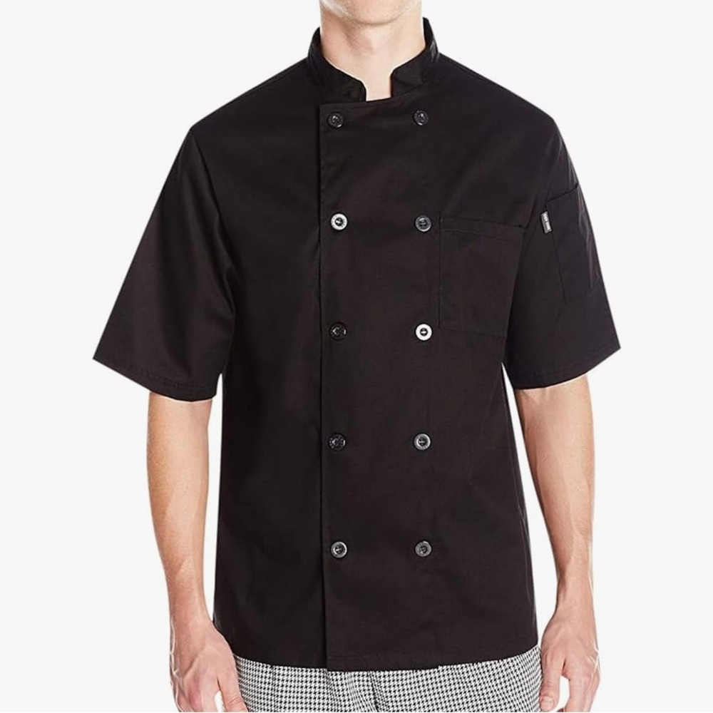 Chef Code Black Short Sleeve Chef Coat